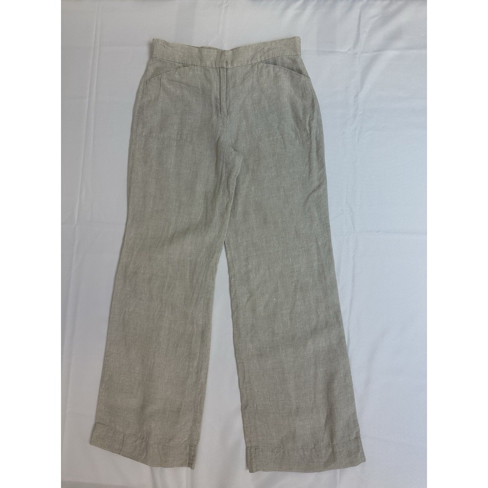 Chico's Beige 100% Linen Wide Leg Pants Women's Sz 00(2 Or XS)Natural Breathable - Picture 3 of 16